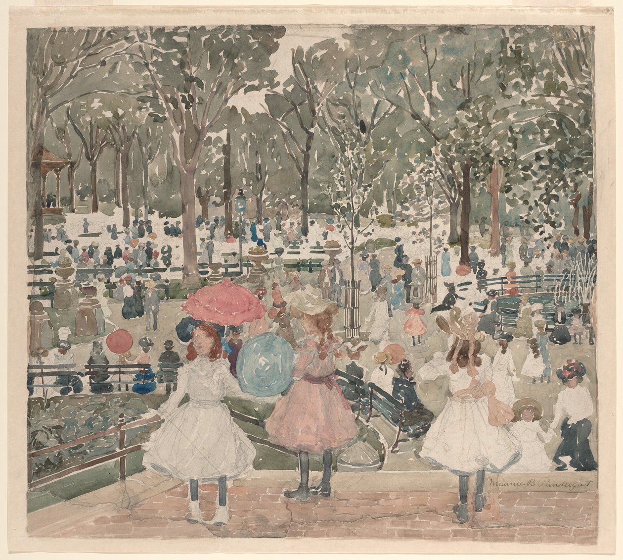 The Mall, Central Park af Maurice Prendergast