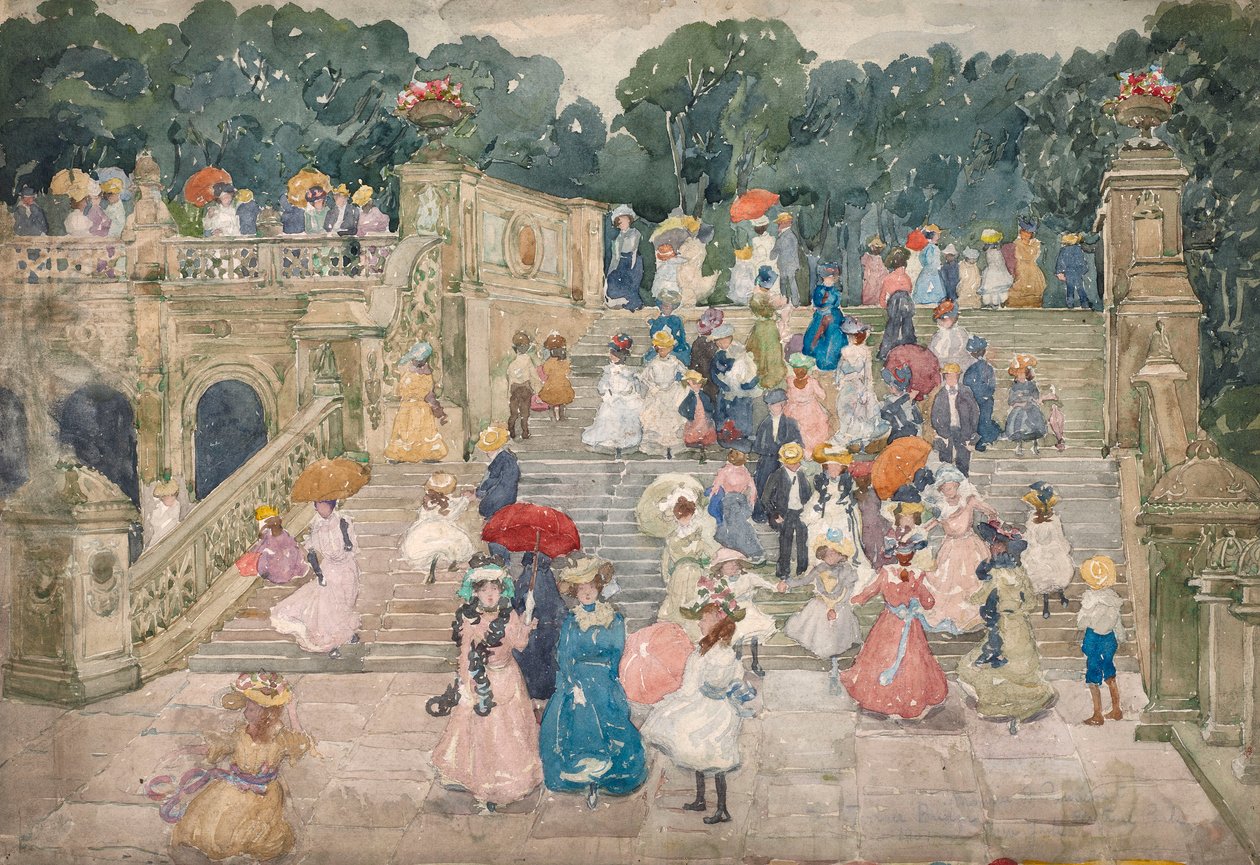 The Terrace Bridge, Central Park af Maurice Prendergast
