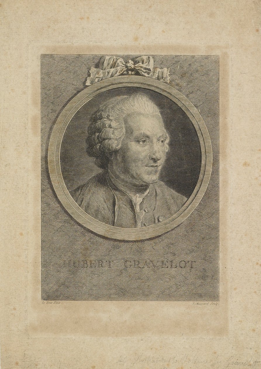 Hubert Gravelot, graveret af Jean Massard den Ældre (1740-1822), ca. 1770 af Maurice Quentin de La Tour