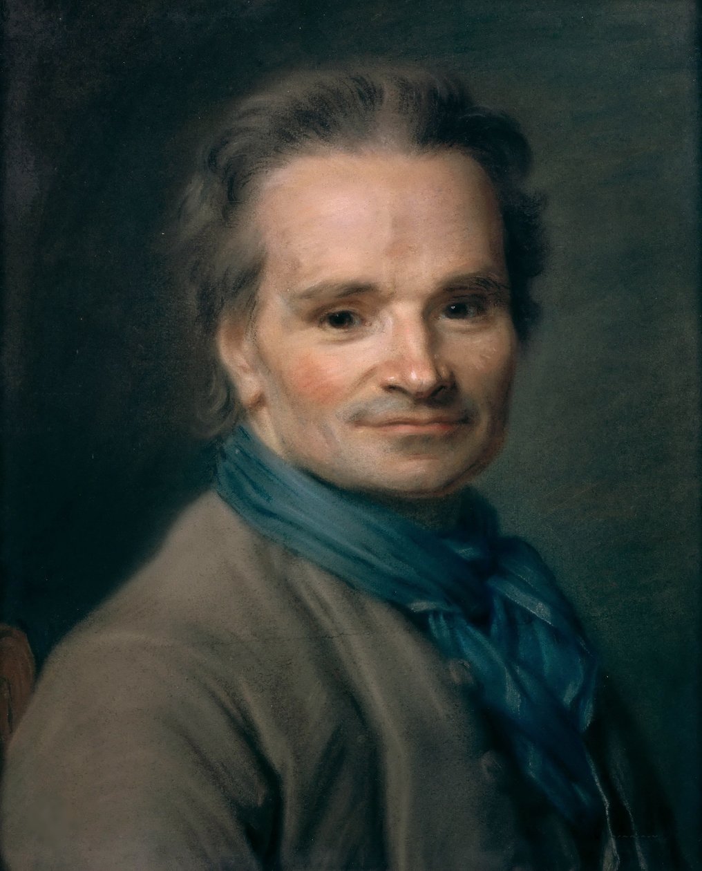 Portræt af billedhuggeren Jean-Baptiste Lemoyne 1704-1778, 1763. af Maurice Quentin de La Tour