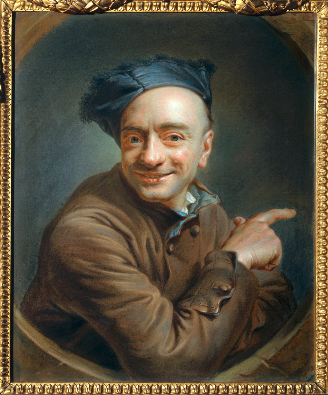 Autoportrait en rieur - Selvportræt i latter ... af Maurice Quentin de La Tour