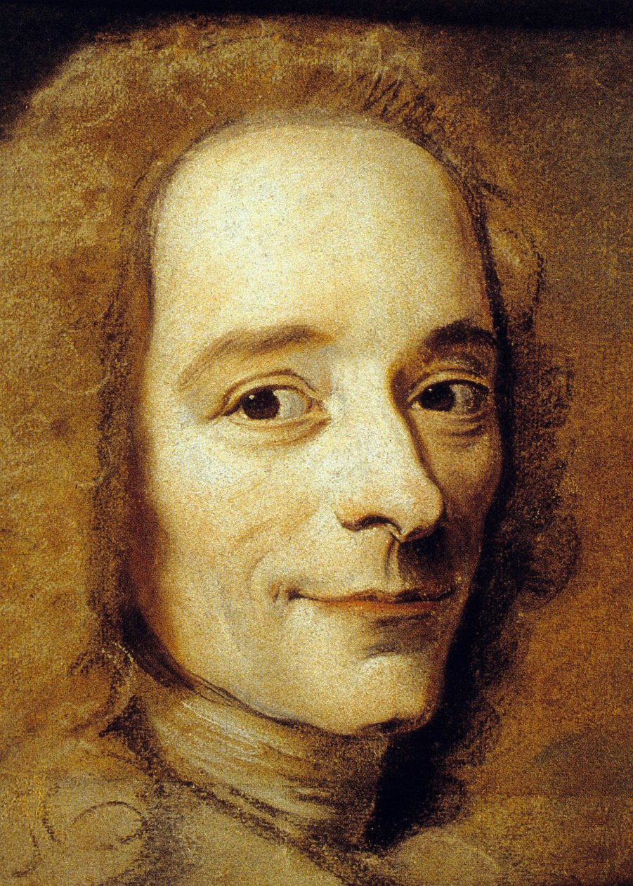 Francois Marie Arouet aka Voltaire (pastel på papir) af Maurice Quentin de La Tour