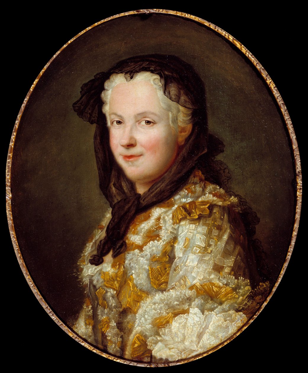Portræt af Marie Lesczinska (Lesczynska) (1703-1768) Dronning af Frankrig Maleri af Maurice Quentin Delatour dit Quentin De La Tour eller Quentin De Latour (1704-1788) 1700-tallet søn. 0,6x0,5 m af Maurice Quentin de La Tour