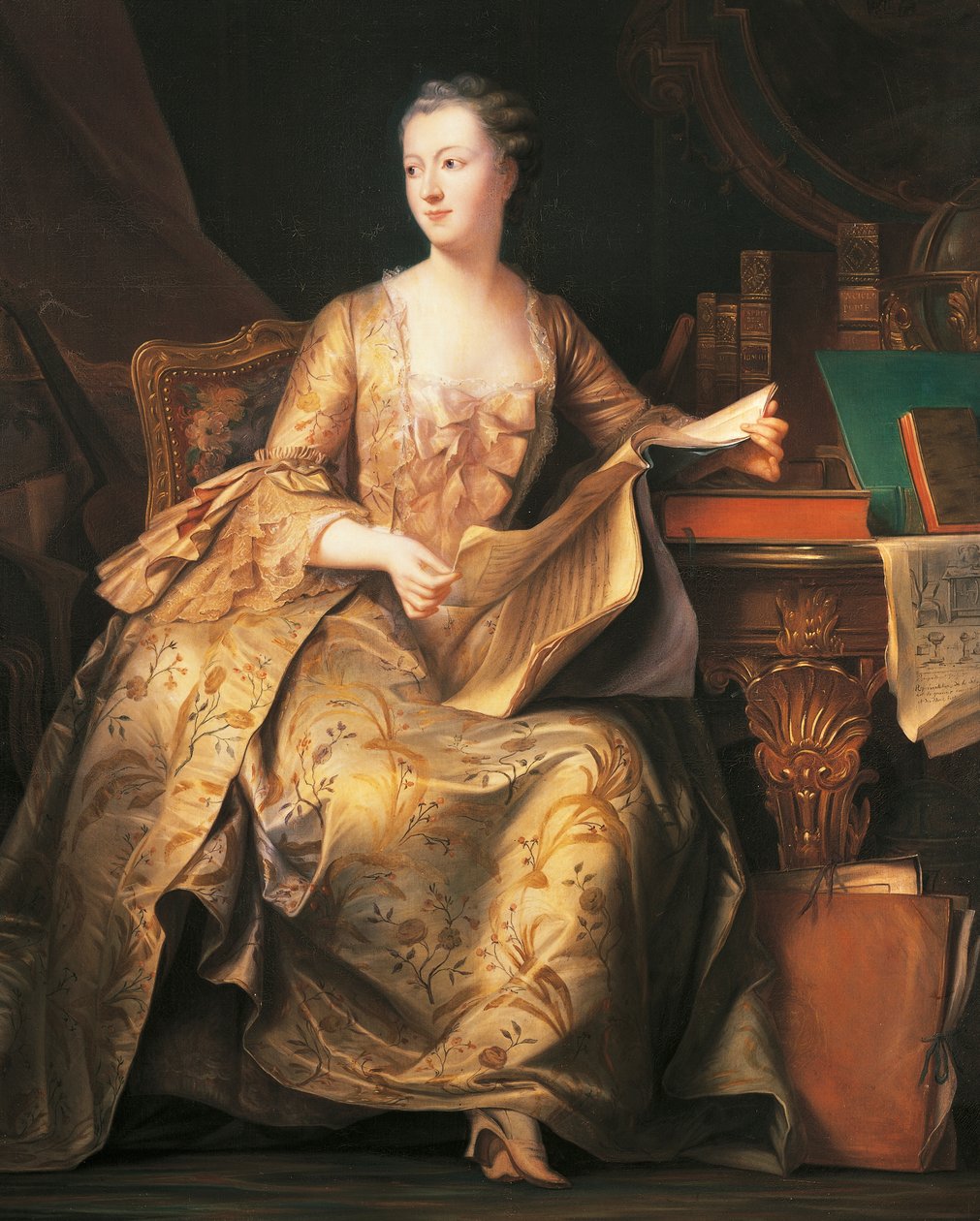 Portræt af Marquise de Pompadour, ca. 1755 (maleri) af Maurice Quentin de La Tour