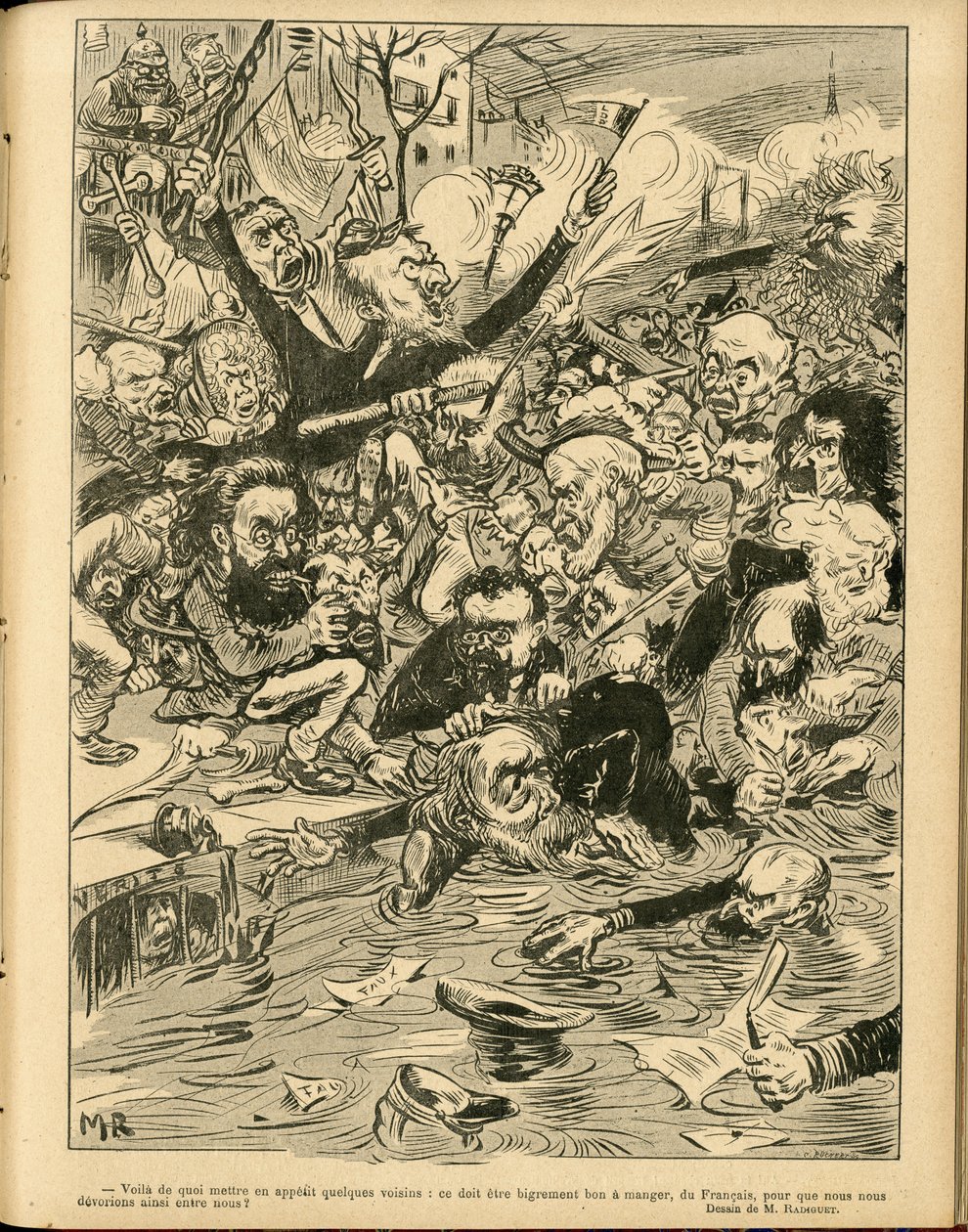 Illustration af Maurice Radiguet (1866-1941) i Le Rire af Maurice Radiguet