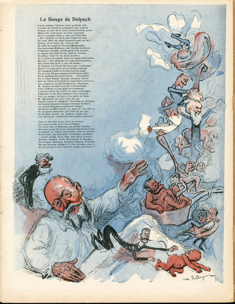 Smørtallerkenen, nummer 195, satirisk i farve af Maurice Radiguet