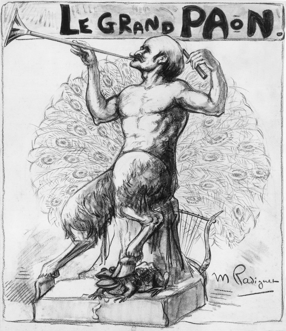 Den store påfugl, tegneserie af Maurice Radiguet fra Edmond Rostand (1868-1918) fransk forfatter af Maurice Radiguet