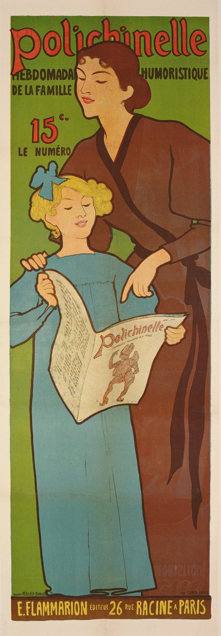 Plakat for det ugentlige humoristiske blad Polichinelle, 1896 af Maurice Realier Dumas