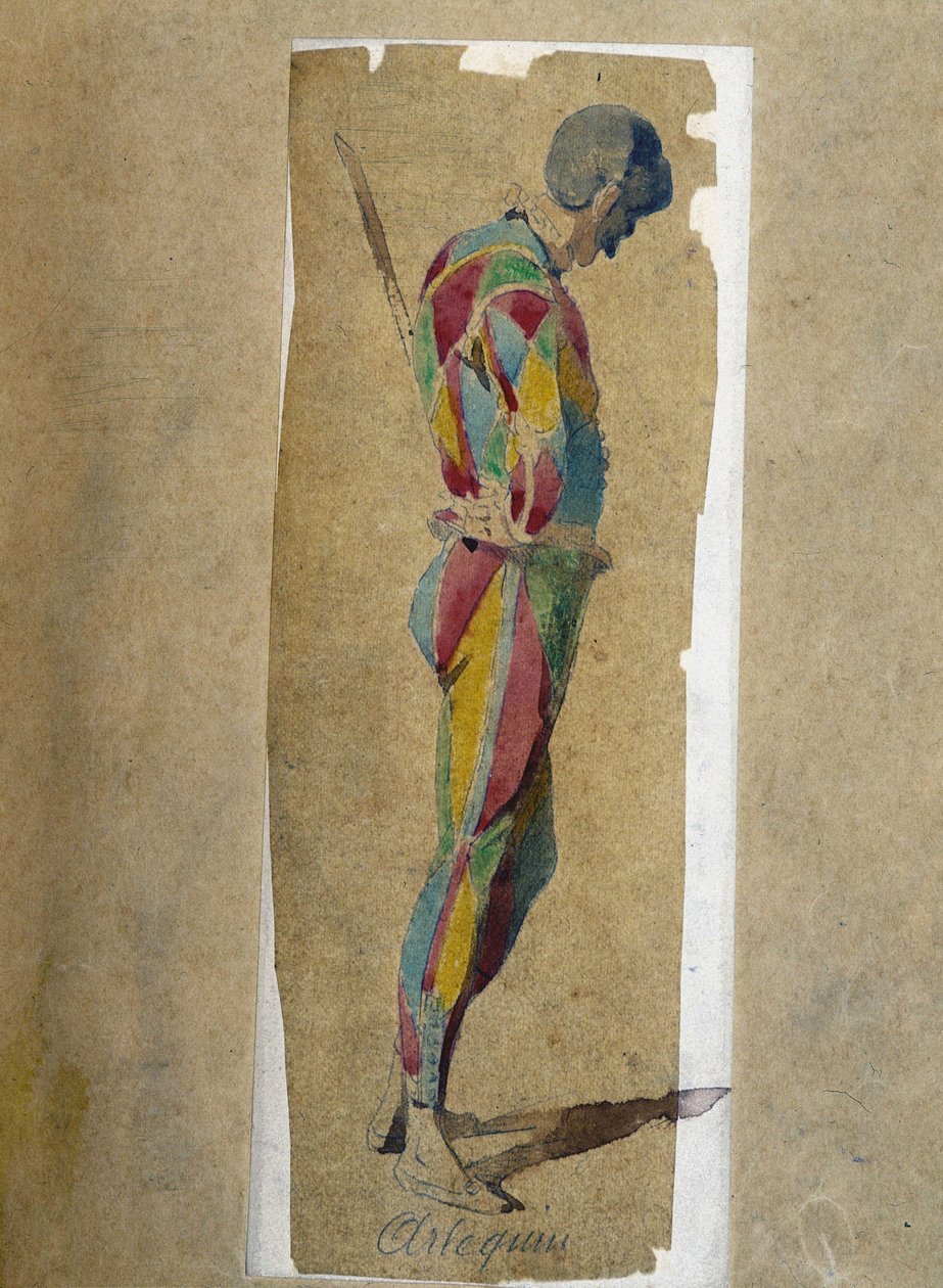 Harlekin, fra "" Masques et bouffons"" (italiensk komedie), tekst og tegninger af Maurice Sand, stik af A. Manceau, forord af Georges Sand af Maurice Sand