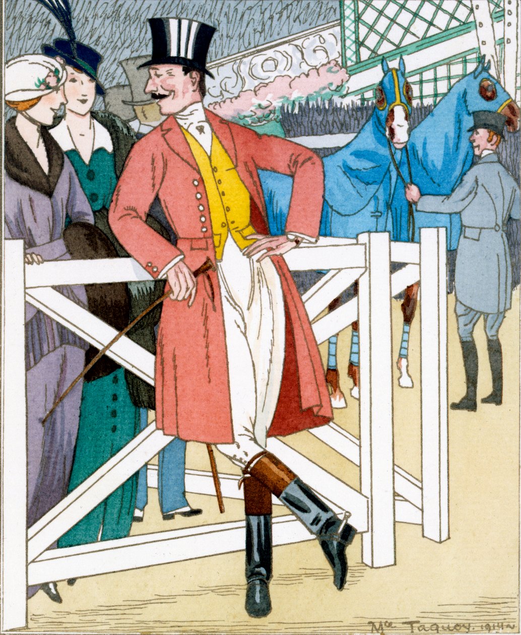 "Gazette du Bon Ton": N. 4, Les Propos Obligantes, afholdt for Concours Hippique af Maurice Taquoy