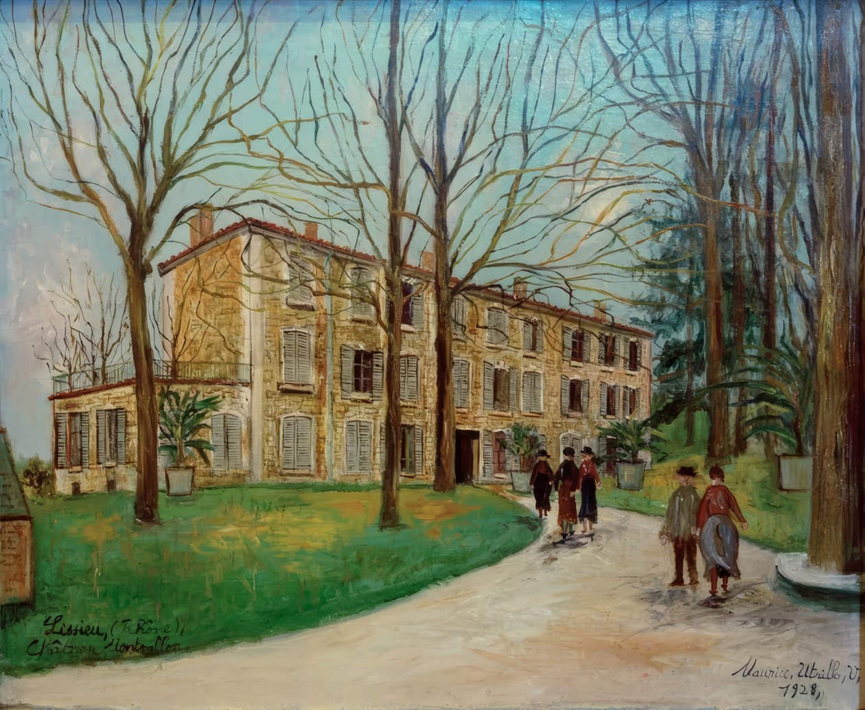 Montvallon-slottet i Lissieu (Rhône) af Maurice Utrillo