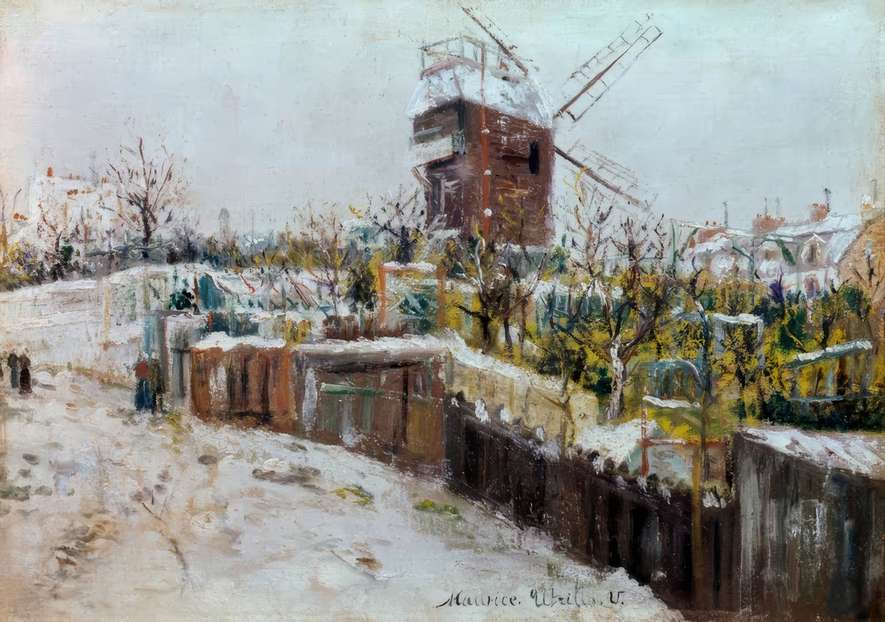 Moulin de la Galette i sneen af Maurice Utrillo