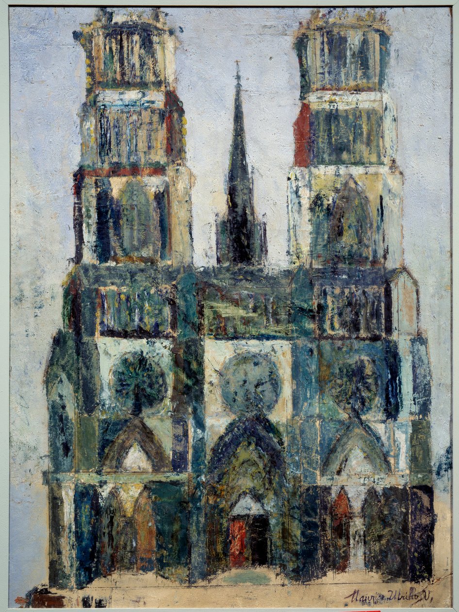 Stor katedral eller Orleans-katedralen, ca. 1913 (olie på parketkrydsfiner) af Maurice Utrillo