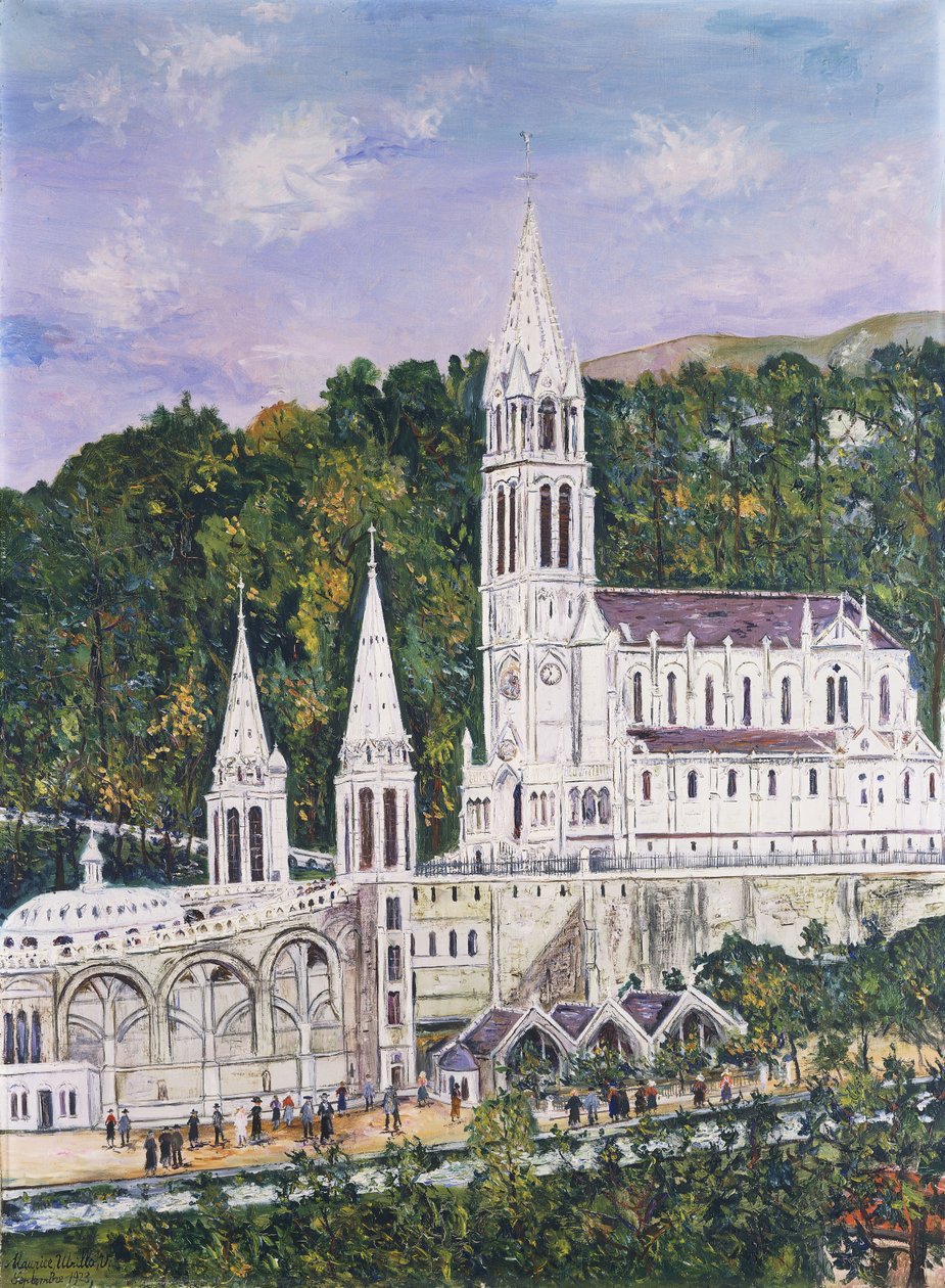 Notre Dame-katedralen i Lourdes; Basilique Notre-Dame-De-Lourdes af Maurice Utrillo