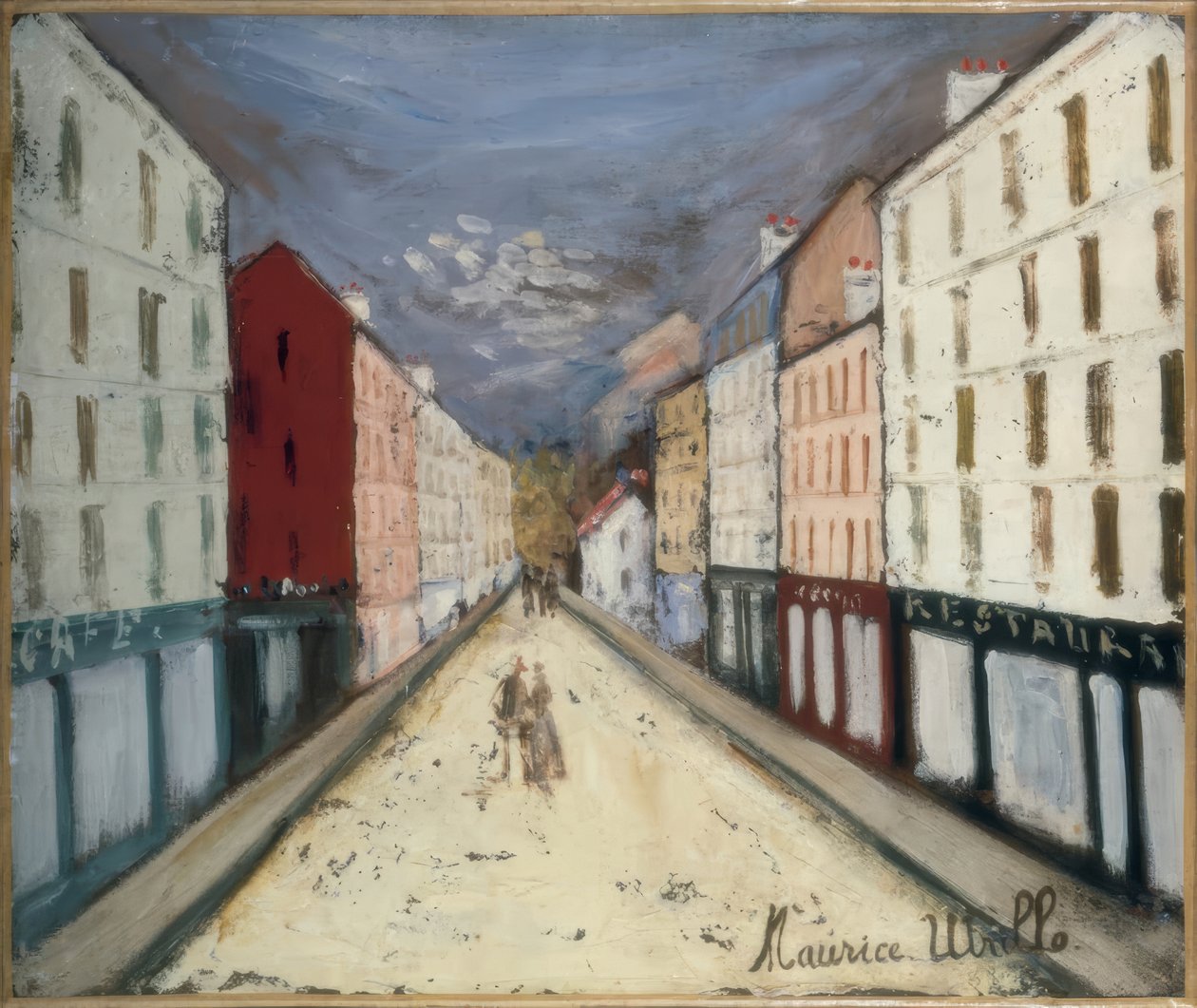 Pariser Straße af Maurice Utrillo