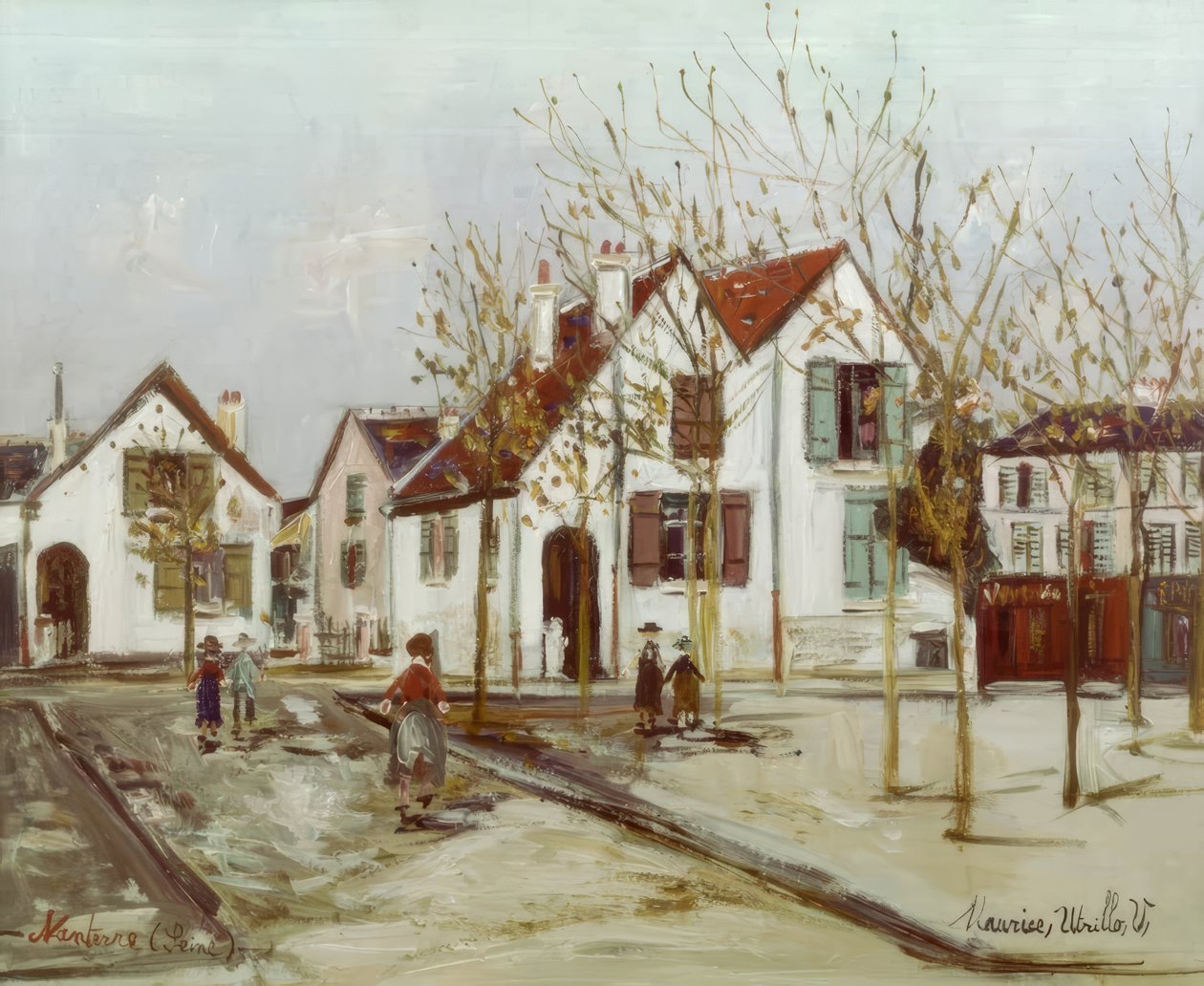 Pladsen i Nanterre af Maurice Utrillo