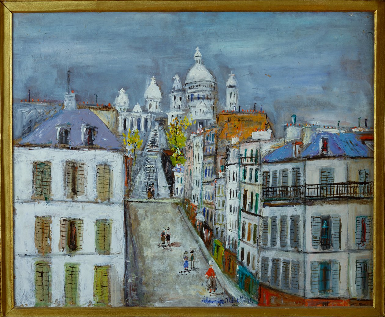 Rue Chappe, Montmartre, ca. 1937 (olie på træplade) af Maurice Utrillo