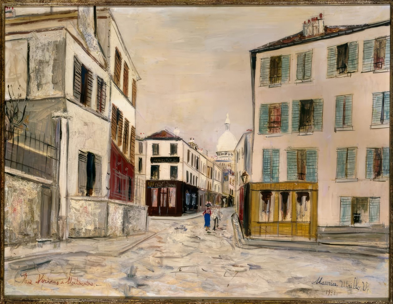 Rue Norvins i Montmartre af Maurice Utrillo