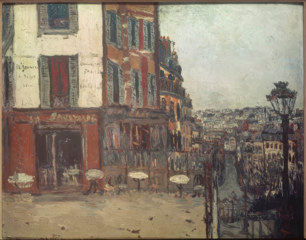 Terrasse i Rue Muller af Maurice Utrillo