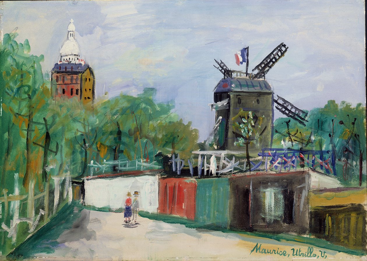 The Moulin de la Galette, Montmartre, ca. 1951 (olie på lærred) af Maurice Utrillo