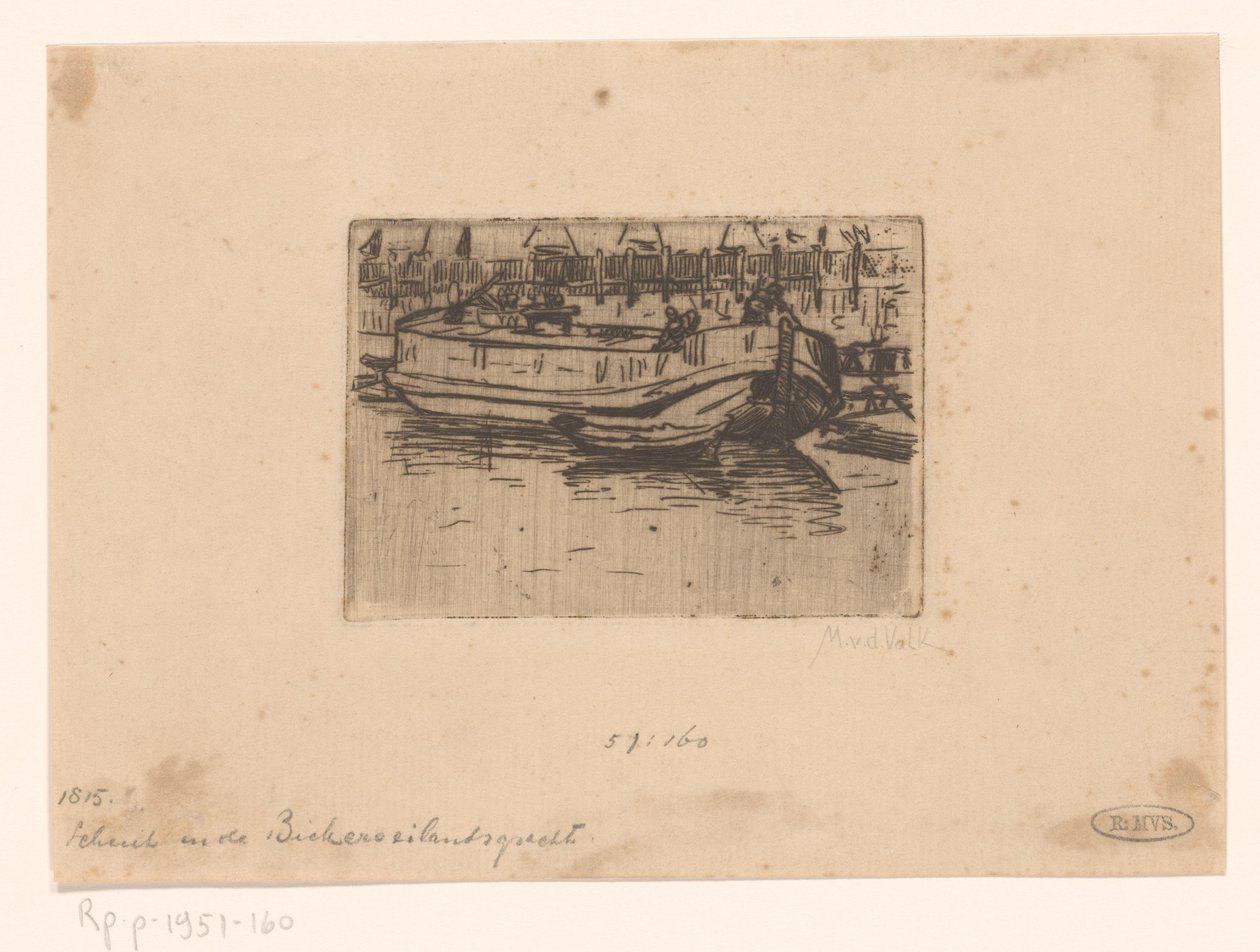 Båd i Bickersgracht, Amsterdam af Maurits van der Valk (signed by artist)