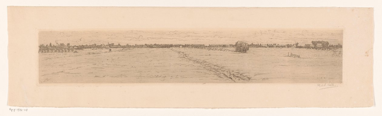 Englandskab med høstmand af Maurits van der Valk (signed by artist)