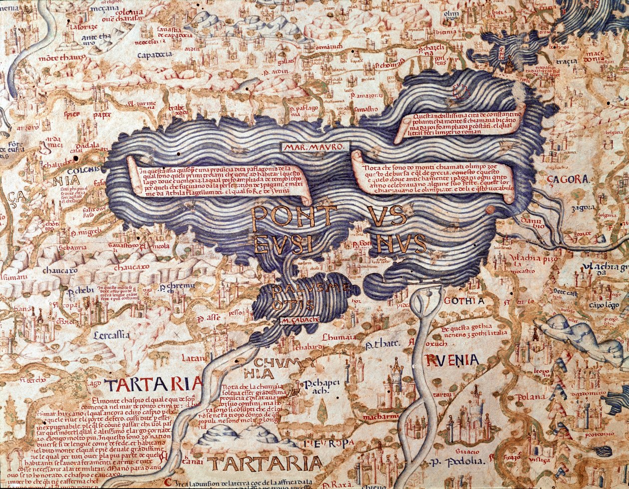 Udsigt over Sortehavet Detalje af verdenskortet (mappamundi) af bror Maurus (Mauro) camaldolese 1459 Biblioteca Marciana, Venedig af Mauro Fra