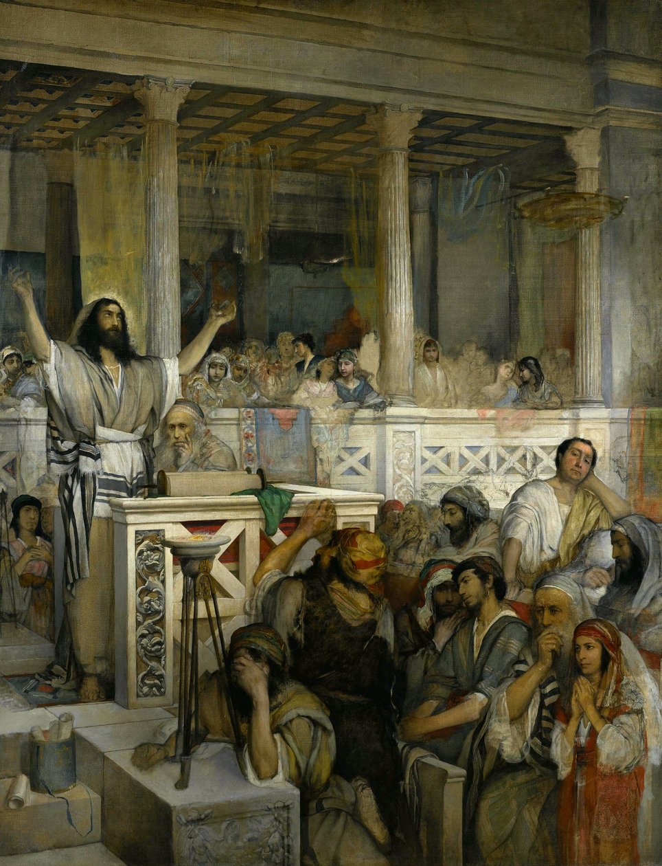 Kristus forkynder i Kapernaum af Maurycy Gottlieb