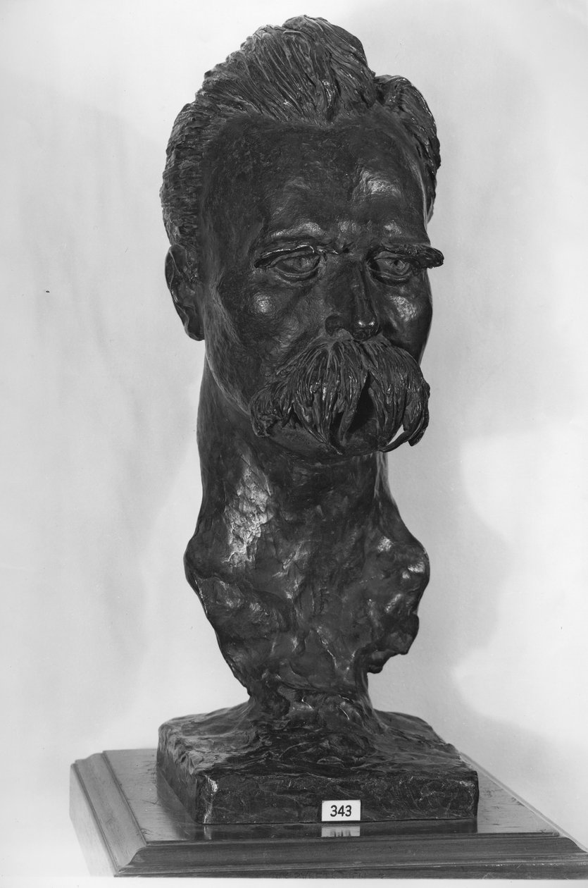 Buste af Friedrich Nietzsche (1844-1900) tysk filosof, 1902 (bronze) af Max Klinger
