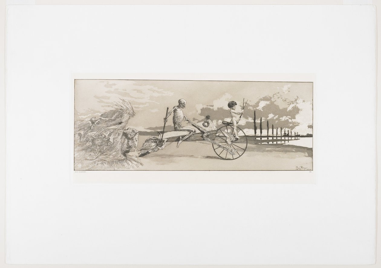 Amor, Døden og hinsides, fra Intermezzi, Opus IV, 1881, 1881 af Max Klinger