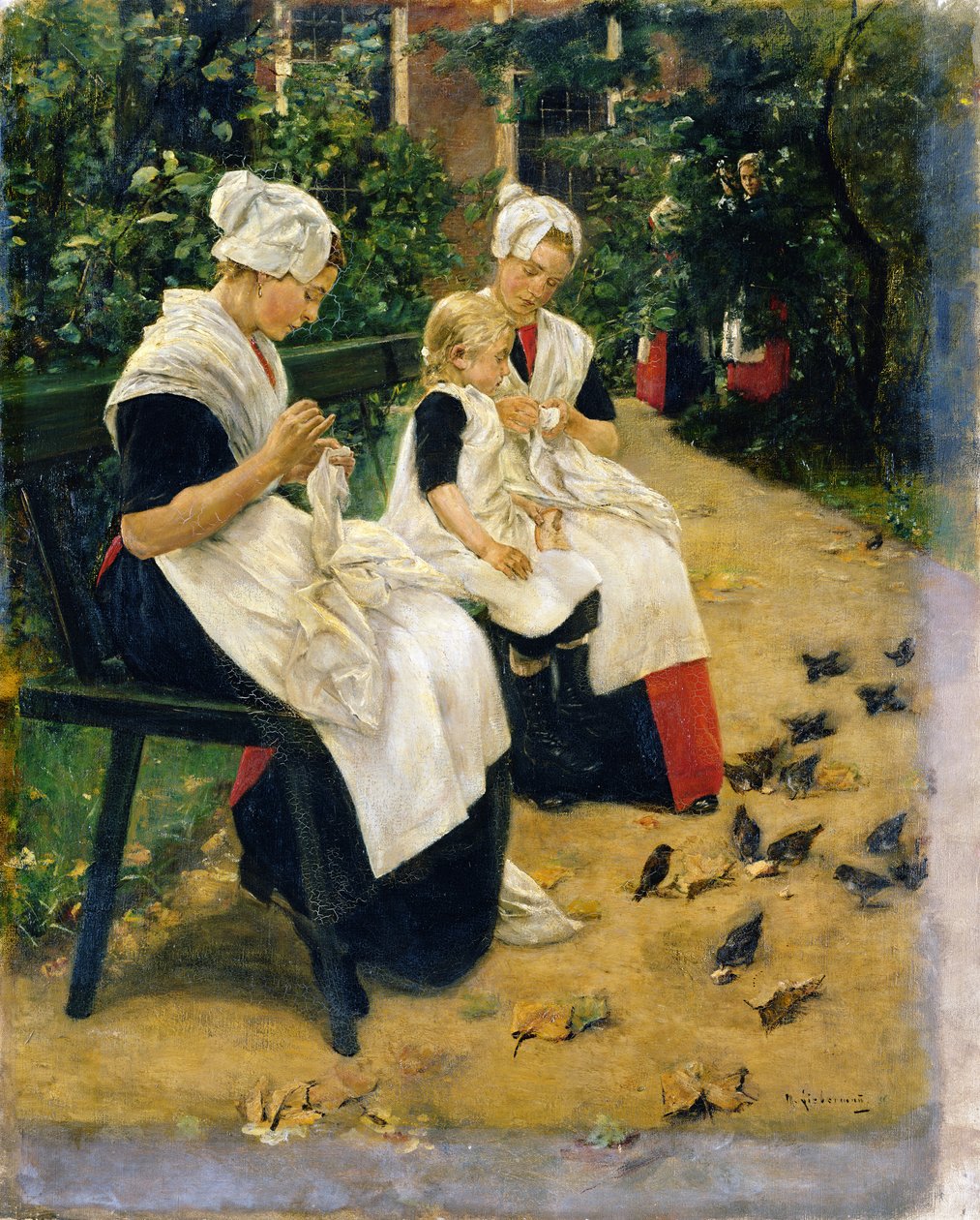Amsterdam forældreløse børn i haven, 1885 af Max Liebermann