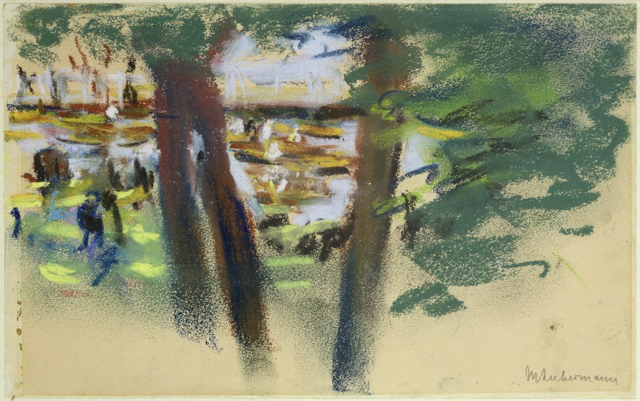På Ahlenhorster Fahrhaus, 1909 (pastel på papir) af Max Liebermann