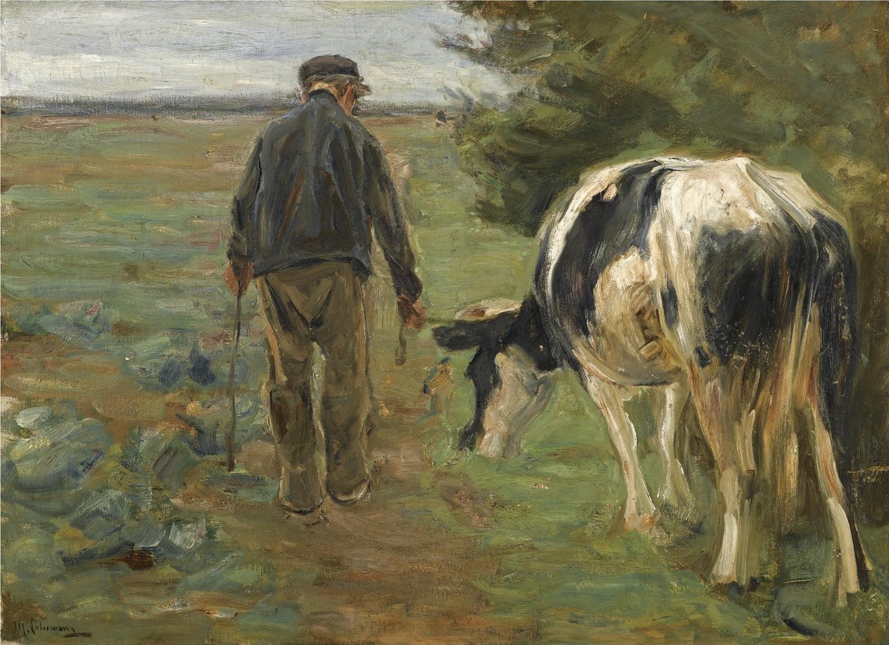 Landmand med ko af Max Liebermann