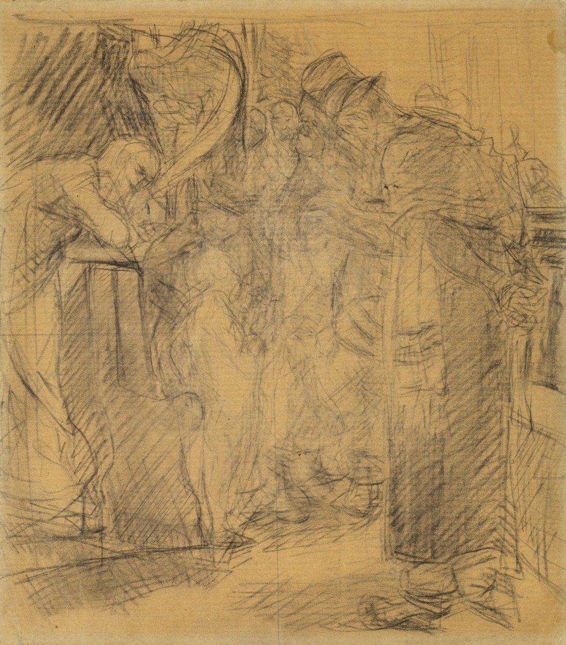 Kompositionsskitse til Kristus i templet af Max Liebermann