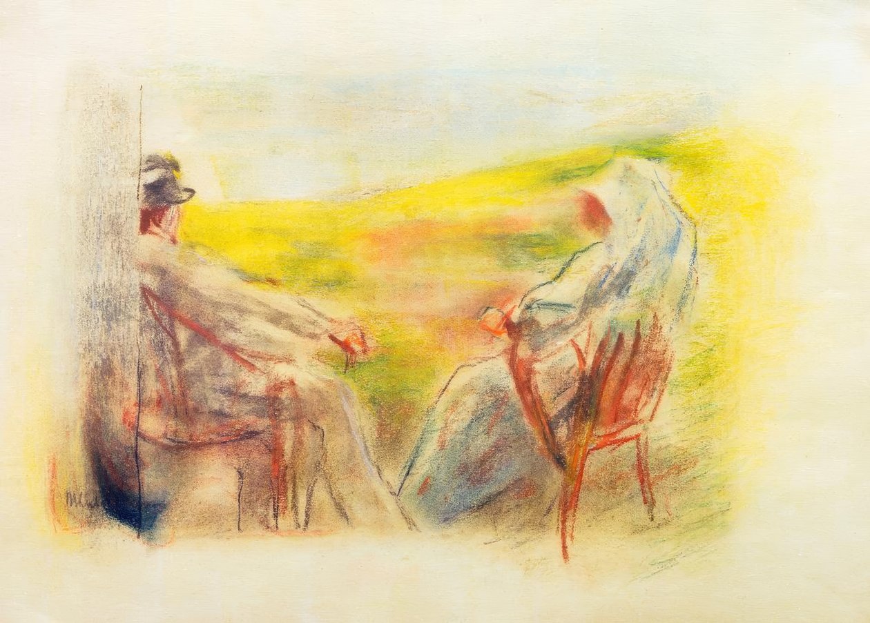Dame og herre foran et klitlandskab af Max Liebermann