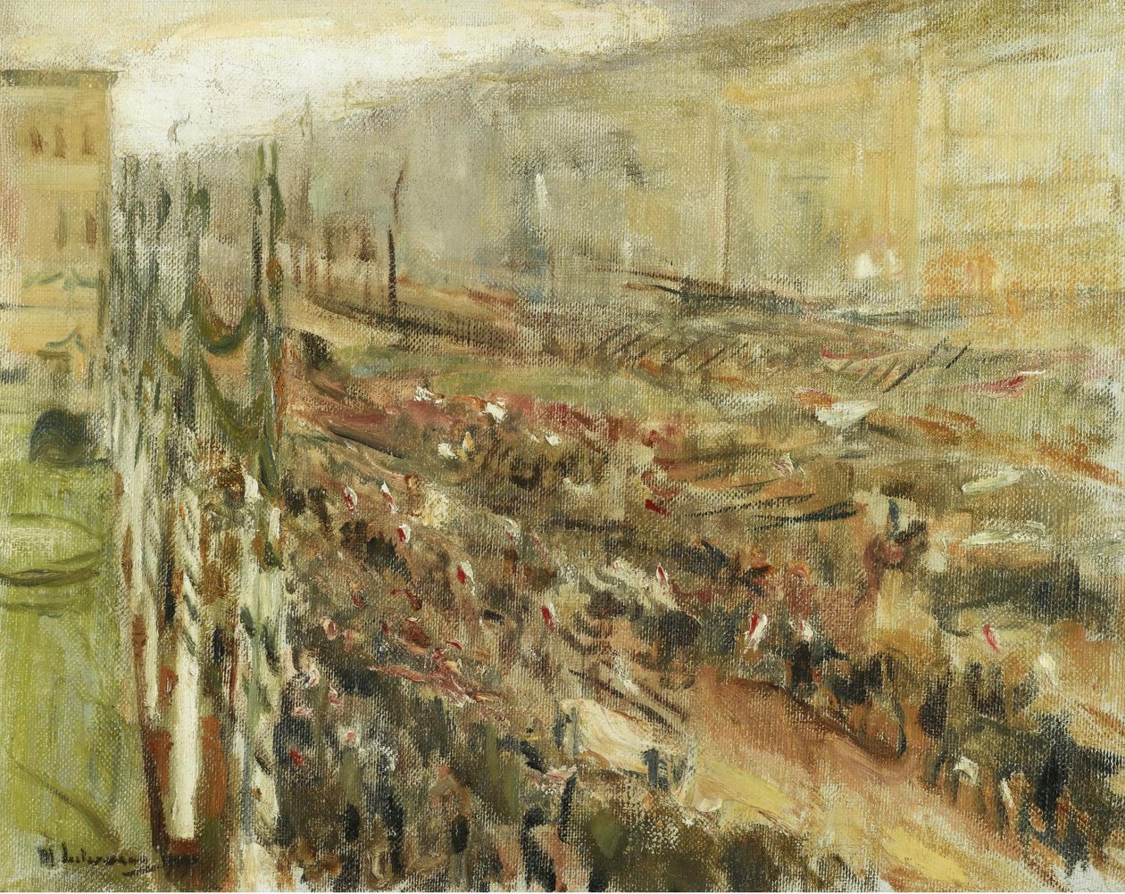 Troppernes indtog på Pariser Platz af Max Liebermann