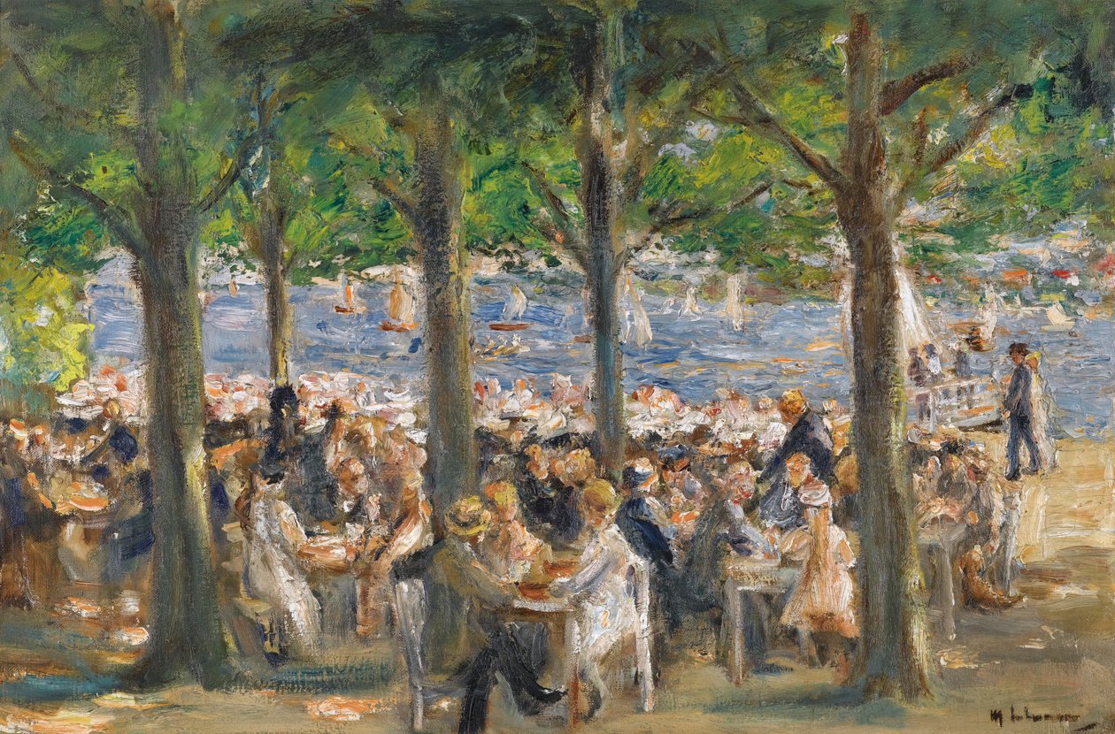 Haverestaurant på Havel under træerne af Max Liebermann