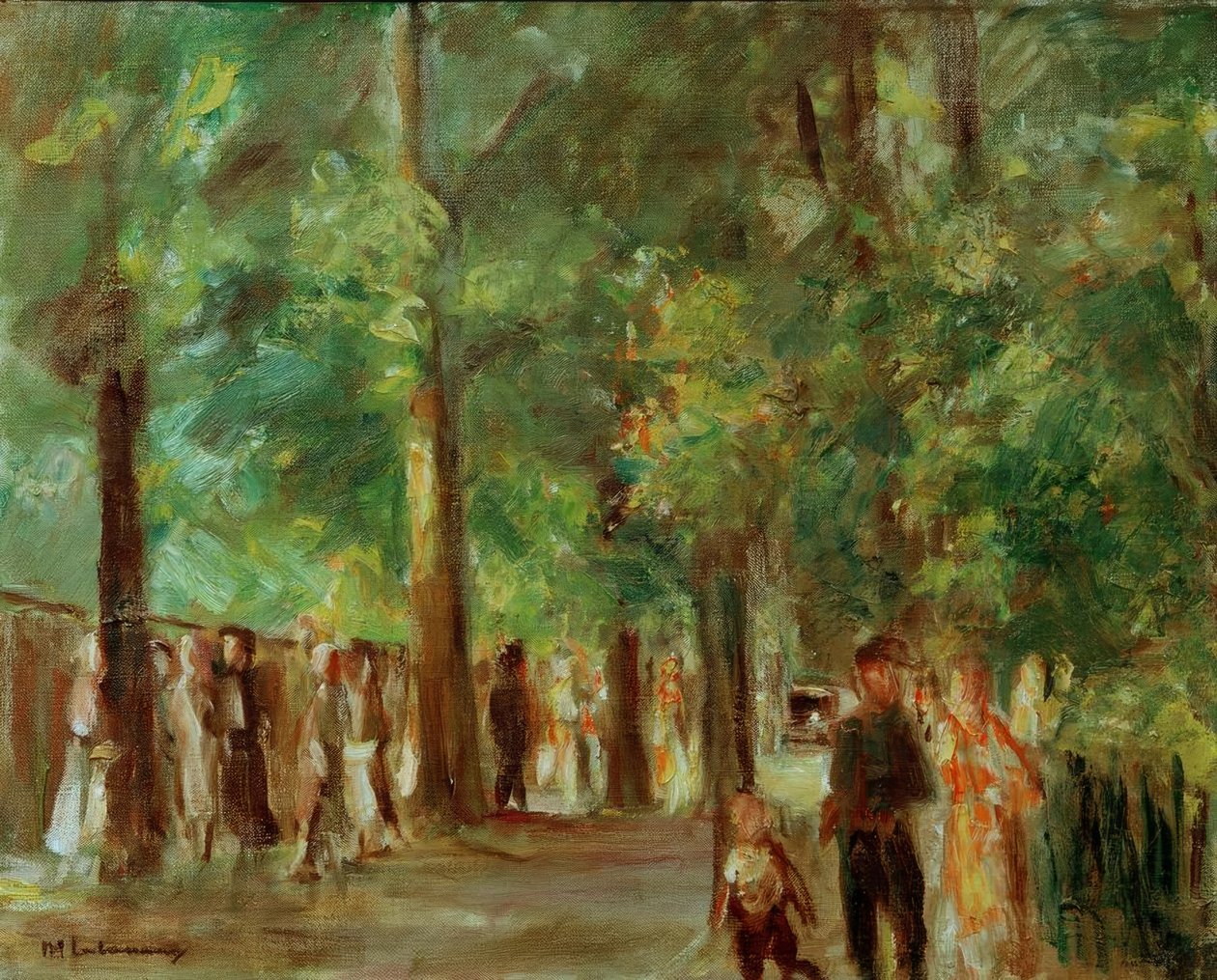 Stor søvej i Wannsee med vandrere af Max Liebermann