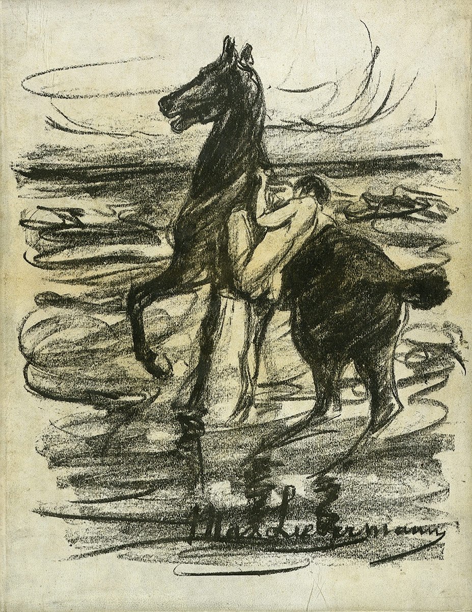 Nøgen rytter på stranden af Max Liebermann