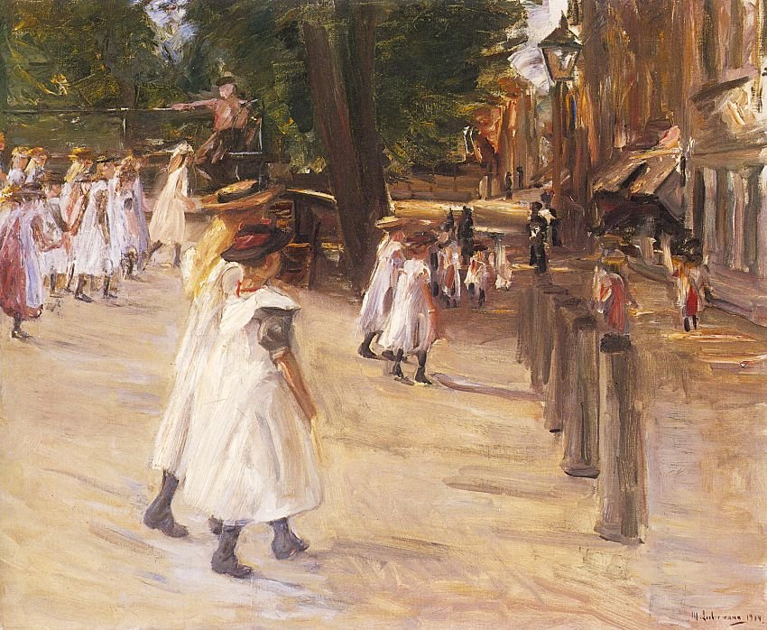 På vej til skole i Edam af Max Liebermann