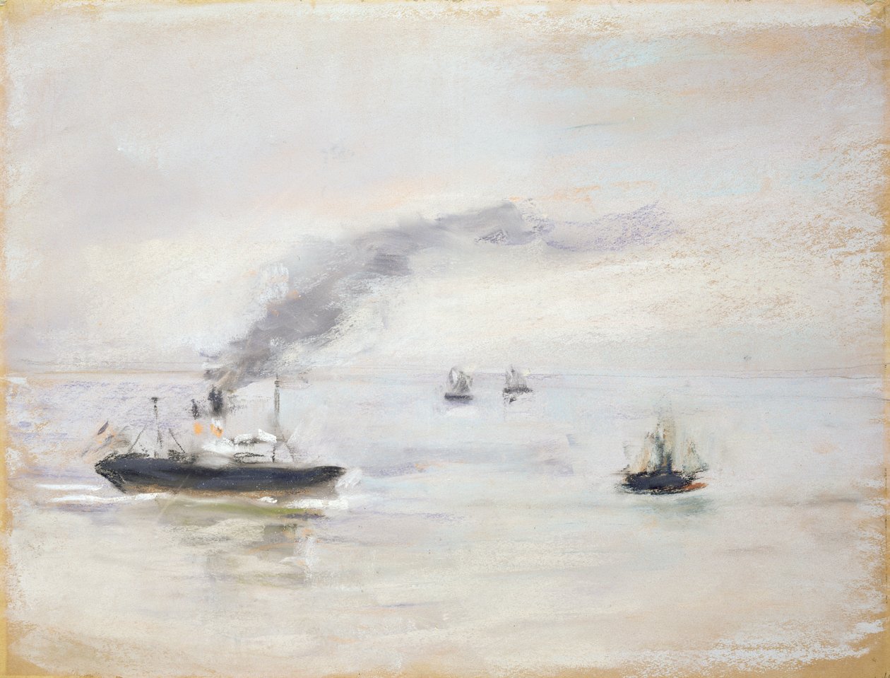 Regnfuld dag atmosfære nær Elben, 1903 (pastel på papir) af Max Liebermann