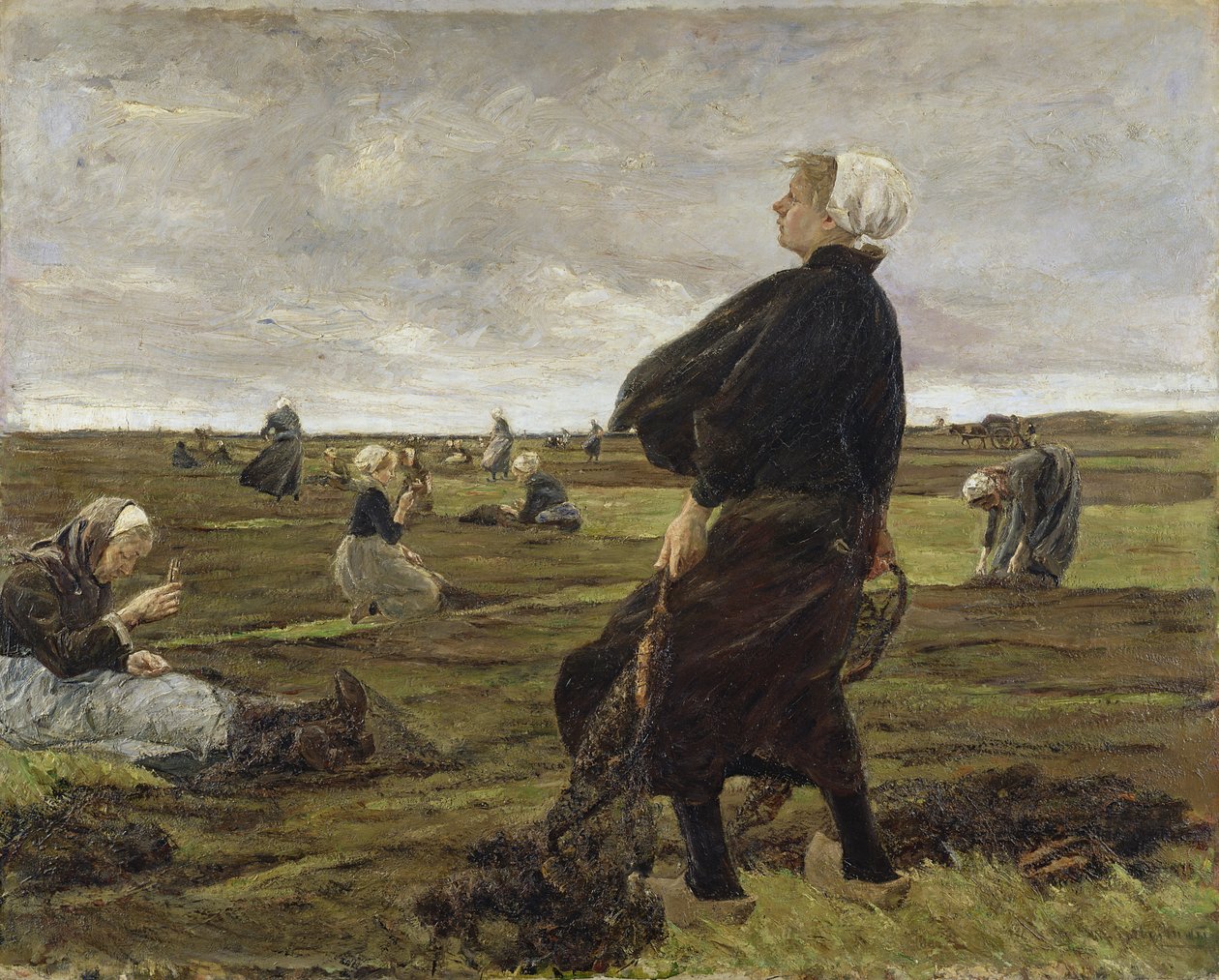 Reparation the Nets, 1889 (se 144755 for detaljer) af Max Liebermann