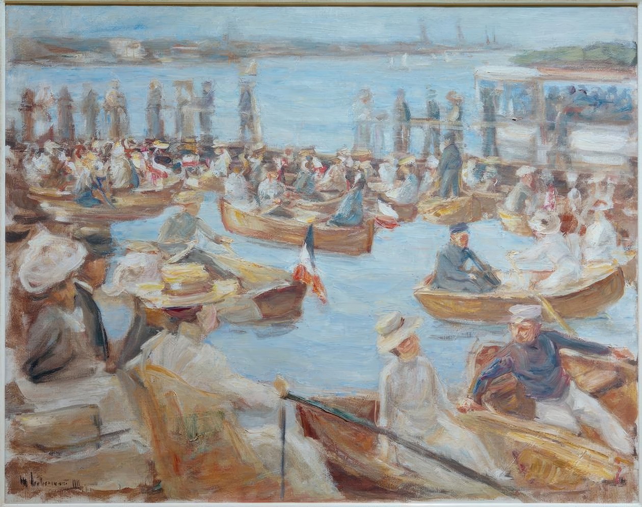 Sommeraften på Alster med sejlere af Max Liebermann