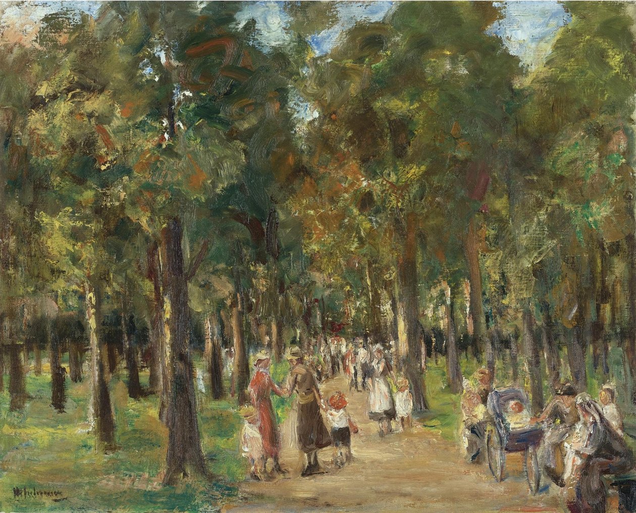 Vandrere i zoologisk have af Max Liebermann