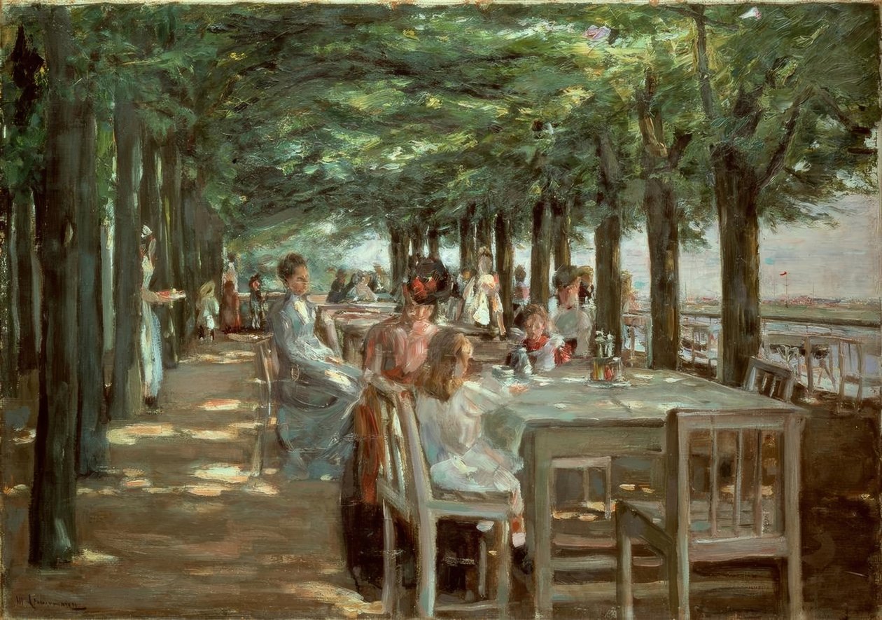 Terrasse i restauranten Jacob i Nienstedten ved Elben af Max Liebermann