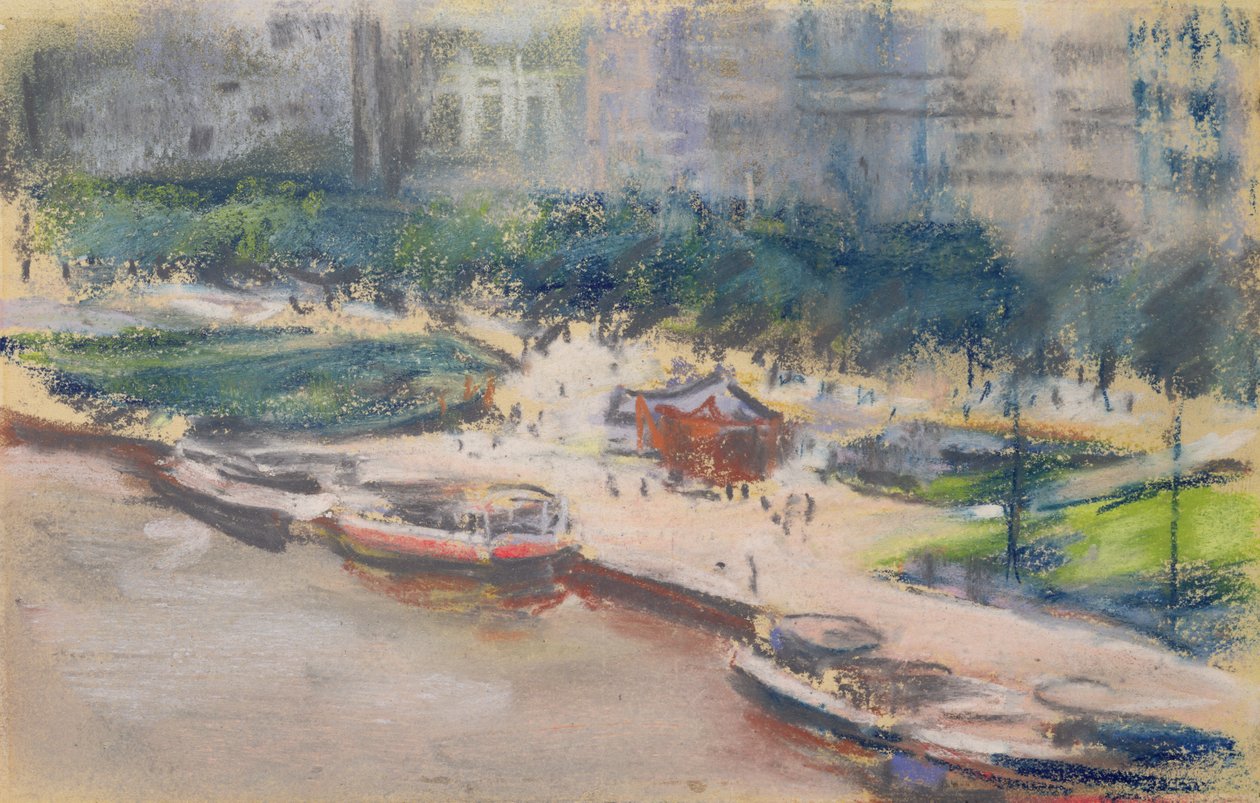 Landingsstedet ved Jungfernstieg, Hamborg, 1910 af Max Liebermann