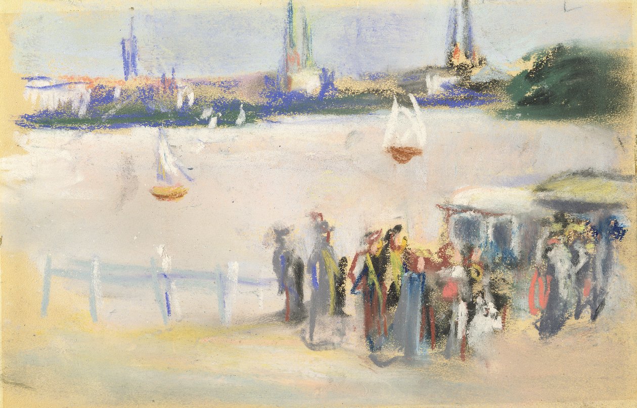 Udsigt over Aussenalster, 1909 (pastel på papir) af Max Liebermann
