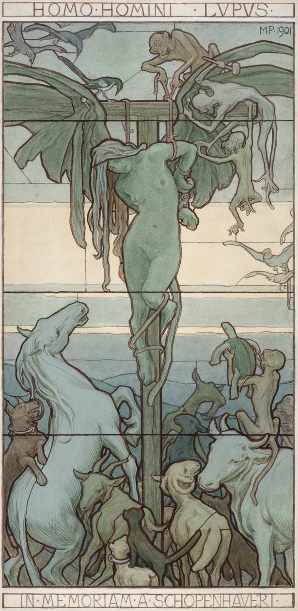 Homo homo lupus, 1901 af Max Pirner
