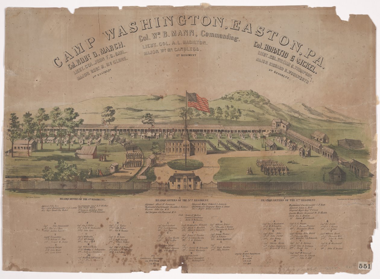 Camp Washington, Easton, PA (chromolitho) af Max Rosenthal