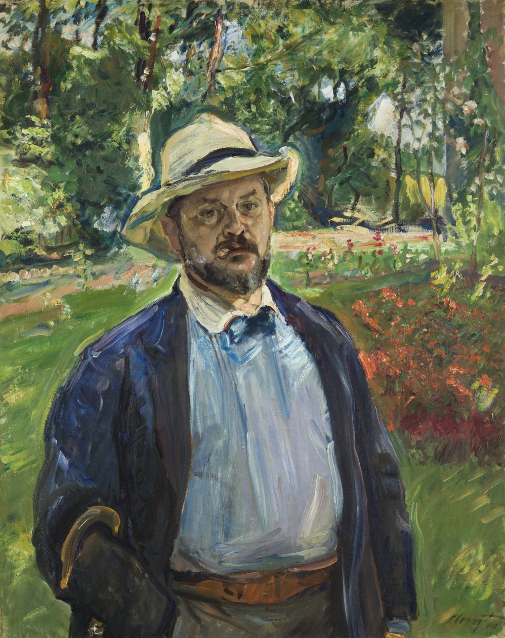 Et selvportræt i haven ved Godramstein, 1910 af Max Slevogt